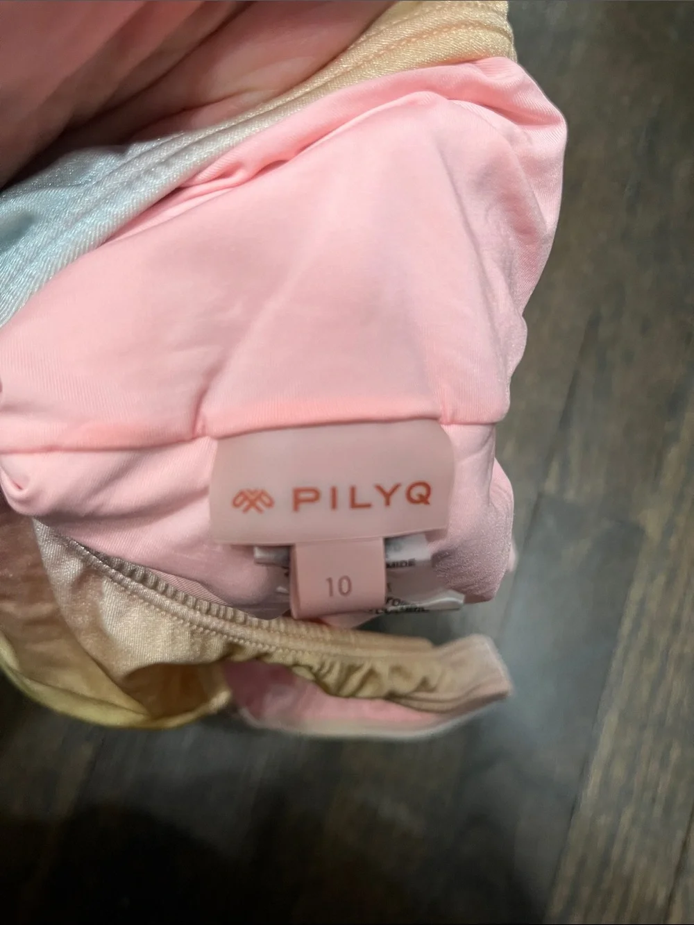 Pilyq “Friends” tie dye Pastel Pink and Shimmery Gold One-Piece